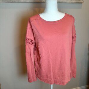 Pretty Peach Lace Detail Top